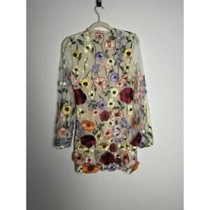 Glory Connection Avery Dress Mini Sheer Floral Taylor Swift Inspired Size Med